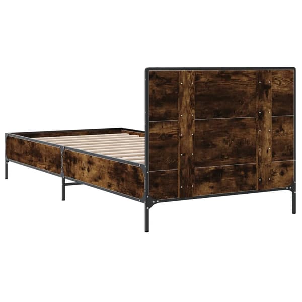 vidaXL Sängram rökt ek 75x190 cm träbaserat material