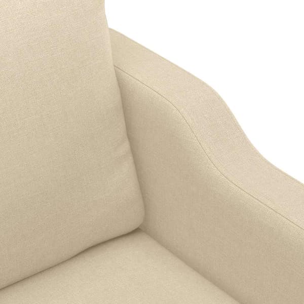 vidaXL 2-sitssoffa, krämfärgad, 140 cm, klädd i tyg