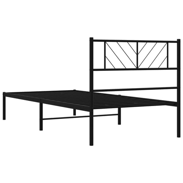 vidaXL metalsengestel med hovedgærde sort 75x190 cm