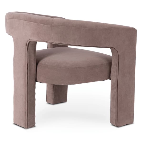 LILLE Beige fløjls moderne loungestol