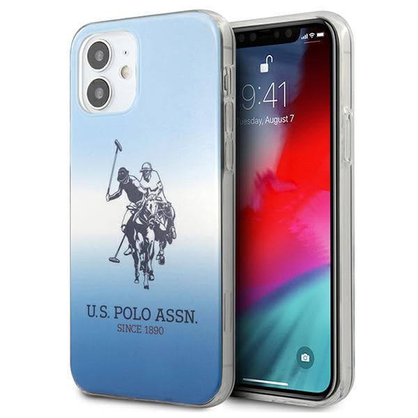 US Polo Gradient Collection -kotelo iPhone 12 minille, sininen
