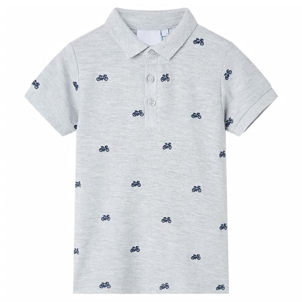 Børnepoloshirt, gråmeleret, 104