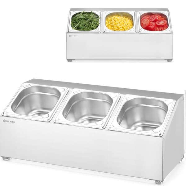 Ståldisplay til cateringbeholdere 3x GN 1/6