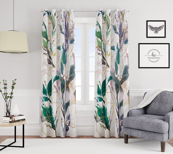 Gardin med snørehuller print 109