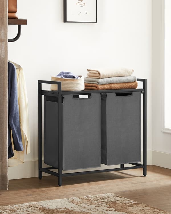 Stående vasketøjskurv med 2 rum LOFT