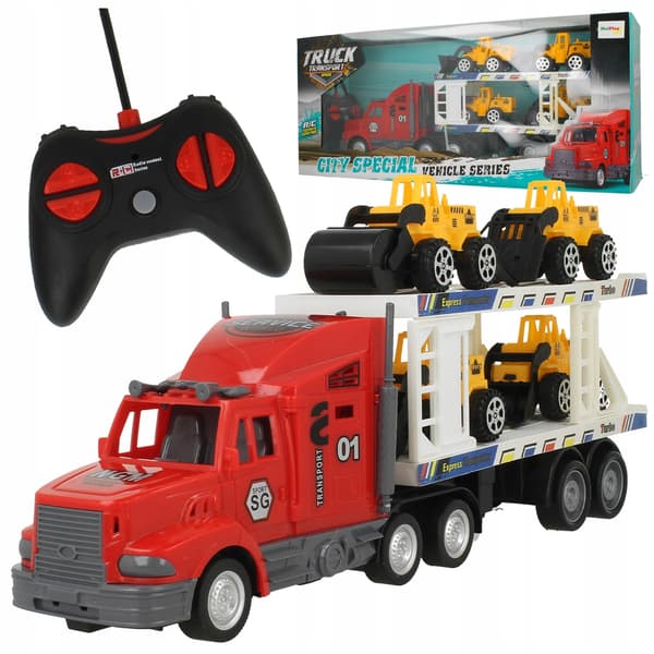 Suuri RC-hinausauto + 4 työmaa-autoa U953