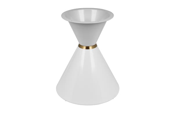 Rund bas, bordsben, ram, bordspiedestal, vitt timglas, 49 cm