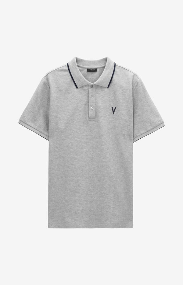 Ensfarvet polo XL