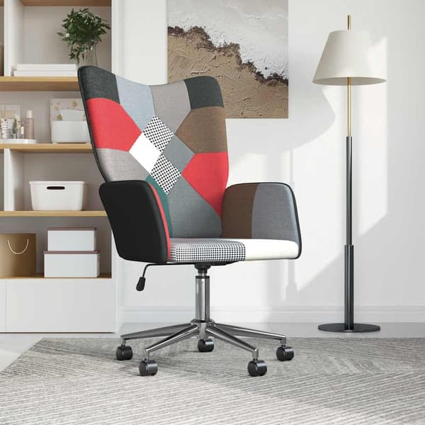 vidaXL patchwork lænestol, betrukket med stof