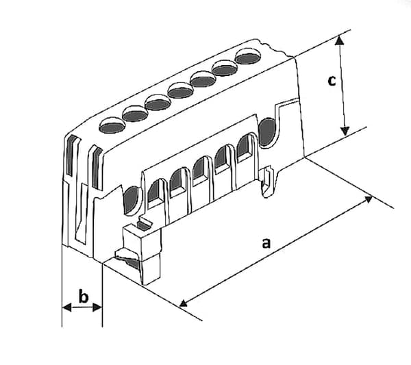 TRYTYT Isolerad grenkopplingsplint 63A 7x1-16mm Grå