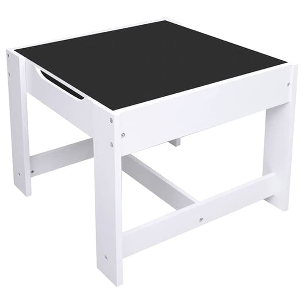 vidaXL børnebord med 2 stole, hvid, MDF