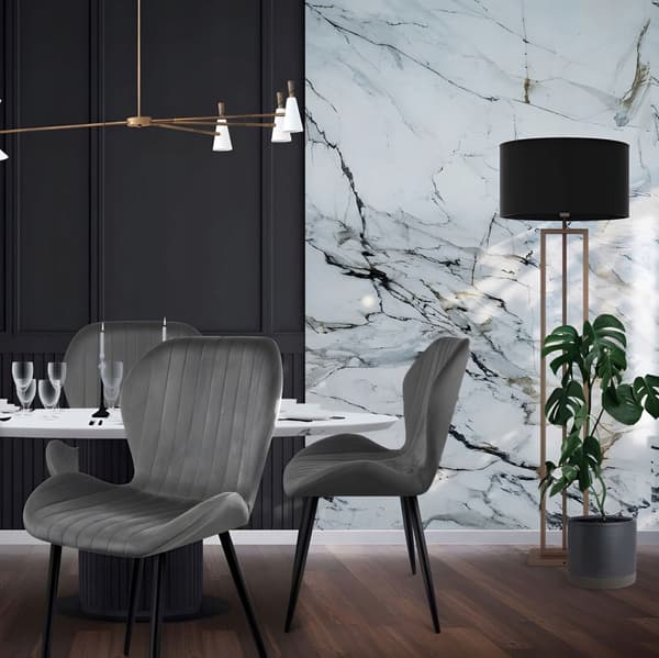 ModernHome by Multistore fløjlssæt til køkken og stue, 4 dele, grå (MC-188)