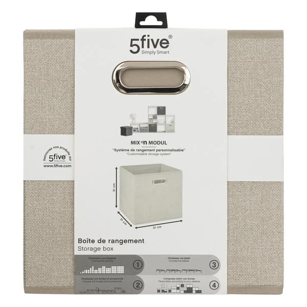 Beige tekstiilivaatelaatikko