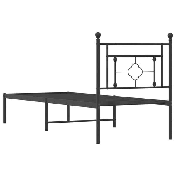 vidaXL metalsengestel med hovedgærde sort 75x190 cm