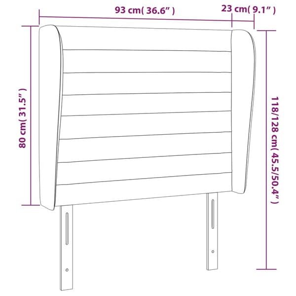 vidaXL Siivekäs niskatuki musta 93x23x118/128 cm sametti