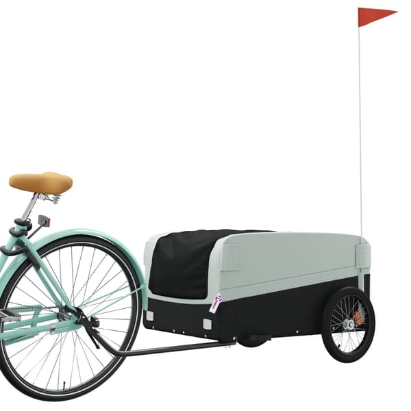 vidaXL cykelanhænger, sort og grå, 45 kg, jern