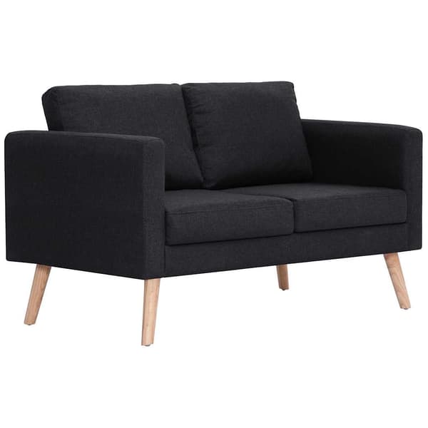 vidaXL 2-sits tygsoffa, svart