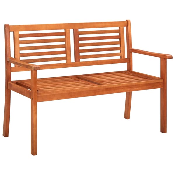 vidaXL 2-sits trädgårdsbänk med dyna, 120 cm, massiv eukalyptus