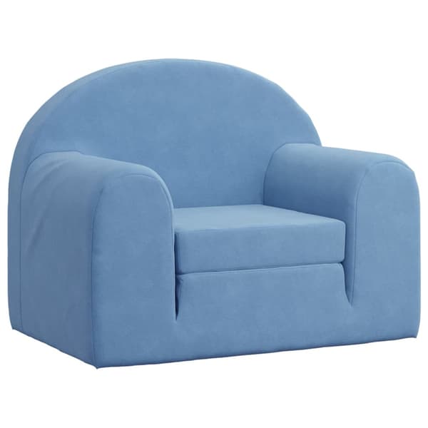 vidaXL børnesofa, blå, blød plys