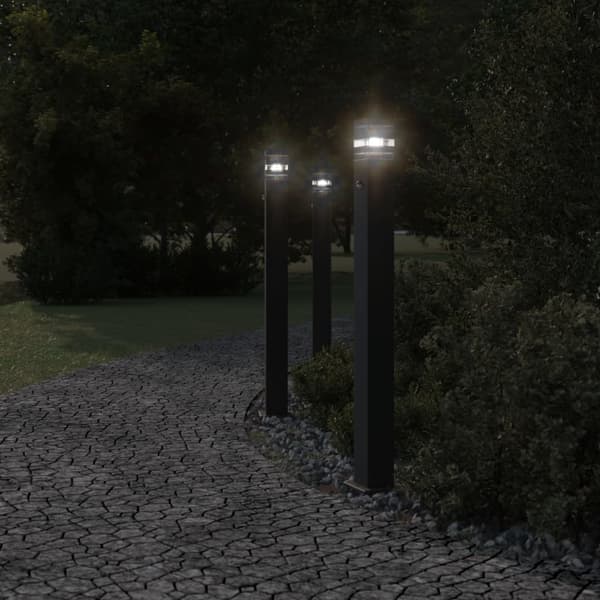 vidaXL udendørs gulvlampe med sensor, sort, 110 cm
