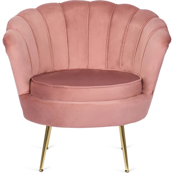 ANGEL Shell Lænestol til Stuen, Pink Velour, Moderne