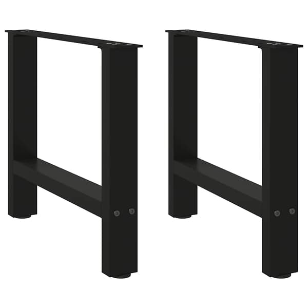 vidaXL sofabordben, sort, 2 stk., 60x(42-43) cm, stål