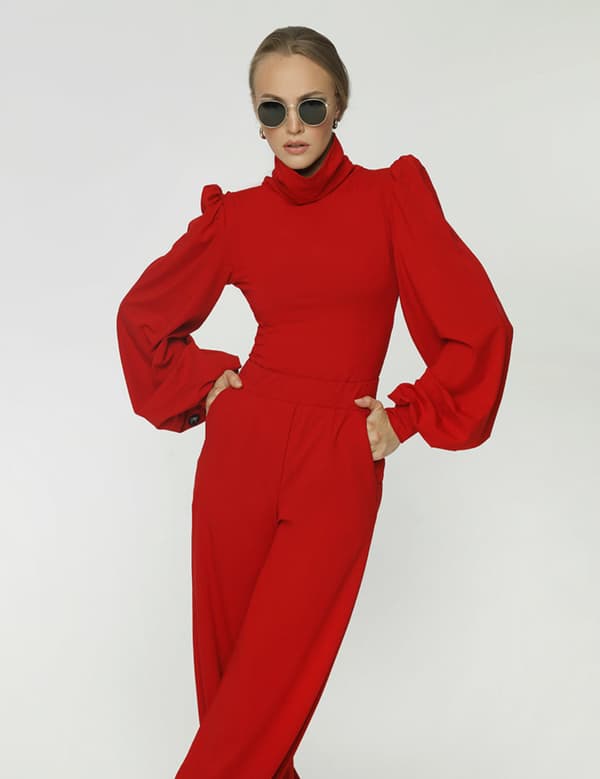 Jadwiga bluse - vinrød M