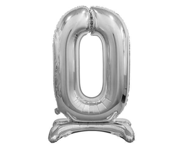 B&C 0 folieballon sølv 74cm