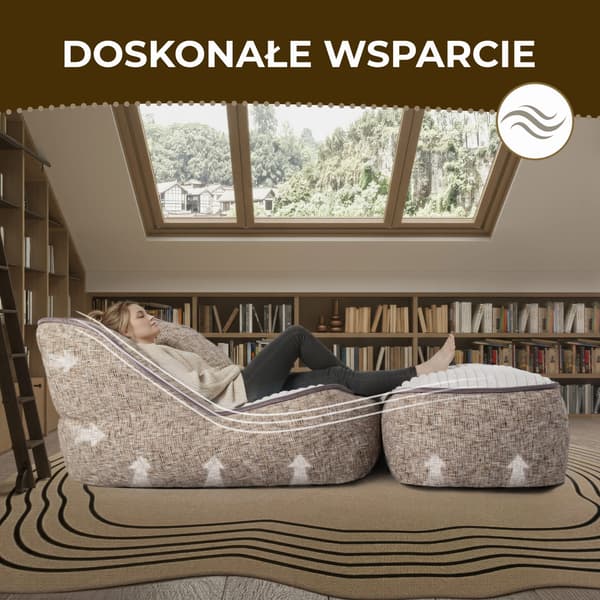 Loungefåtölj med fotstöd