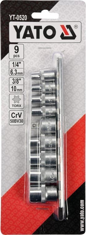 Torx topnøglesæt E5-E16, 9 stk. / YT-0520 / YATO