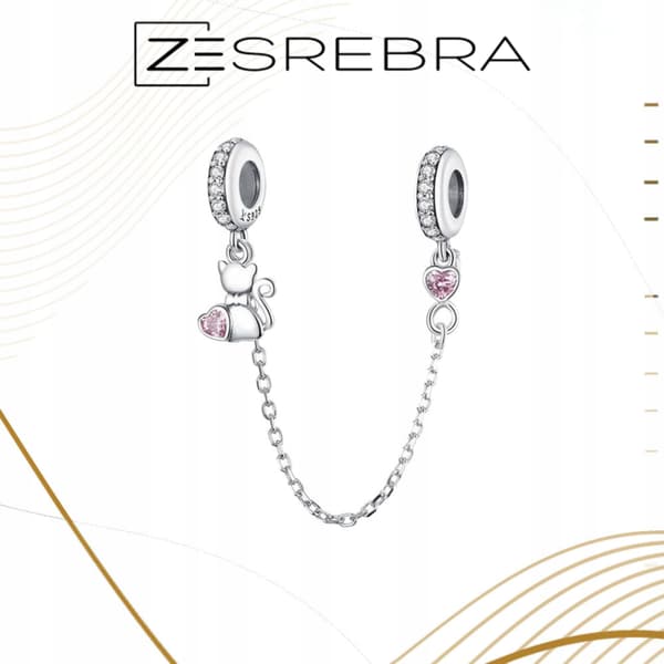 Charms Chain Safety S925 perle 925 sølv killinghjerte