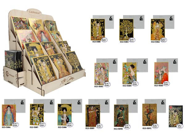Sæt med 12 postkort - G. Klimt, Adela (CARMANI)