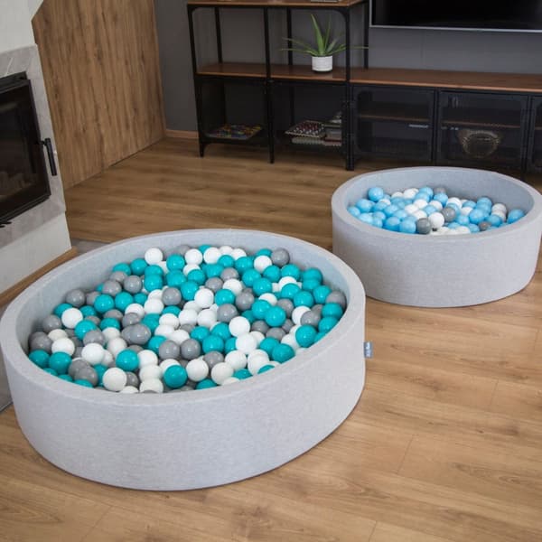 KiddyMoon plastbollar 7 cm turkos 700 leksaksbollar set