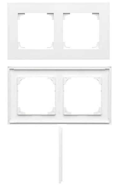 Simon 55 LINE Frame Dobbelt 2-Fold Universal Vertikal Vandret Hvid MAT