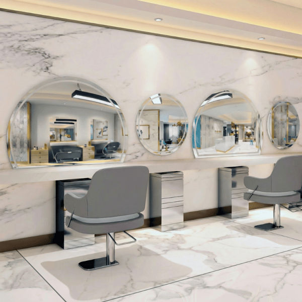 Frisörkonsol, barberkonsol, spegel, 100x80 LED STD