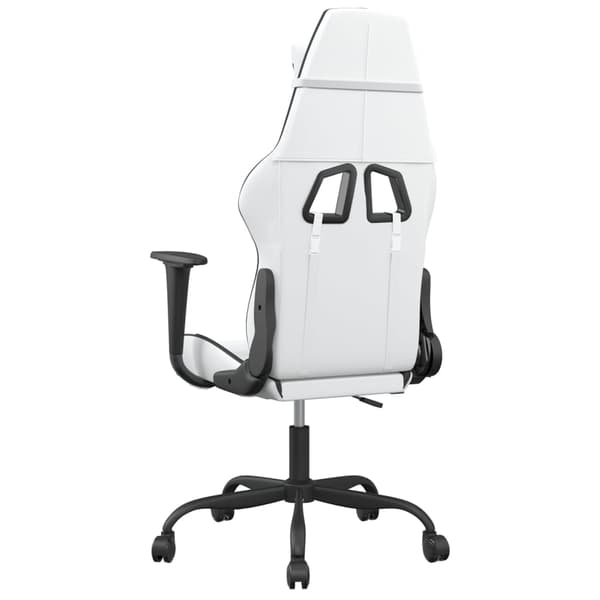 vidaXL gamingstol, sort og hvid, kunstlæder