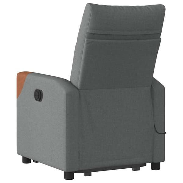 vidaXL Lyftbar massagefåtölj mörkgrå tyg