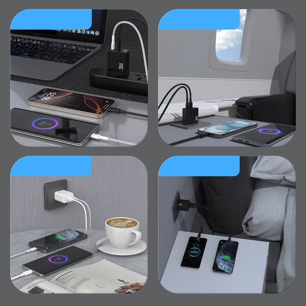 A27 MaxC USB-C USB-A GaN 35W Vægoplader - Sort