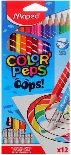 COLOR.OOPS Kritor med radergummi 3 bitar 12 st 832812