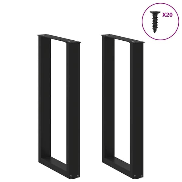 vidaXL sofabordsben, 2 stk., sort, 40x(90-91) cm, stål
