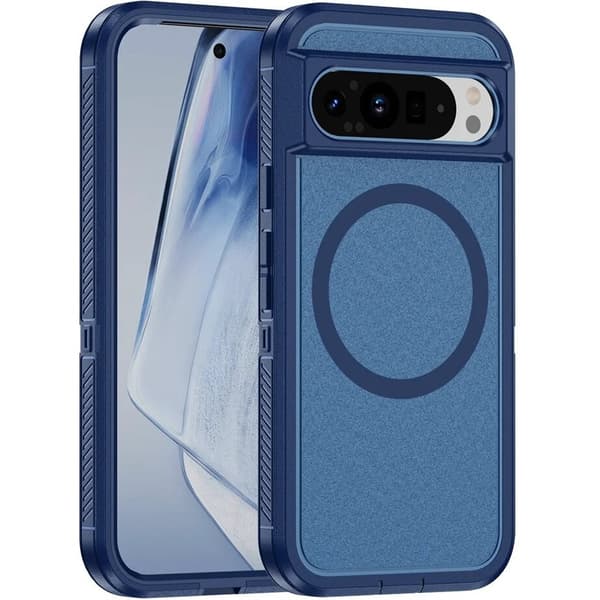 Etui med ramme til Google Pixel 9 / Google Pixel 9 Pro, til MagSafe, blå