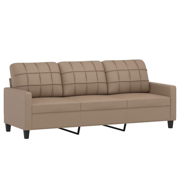 vidaXL 3-sitssoffa, Cappuccino, 180 cm, konstläder