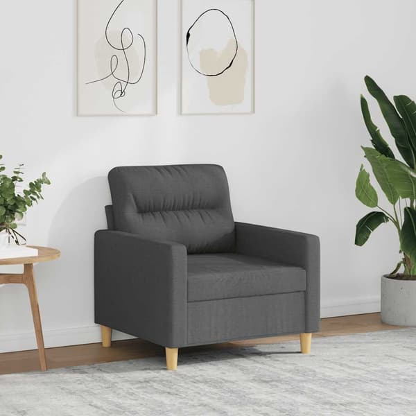 vidaXL Fåtölj, mörkgrå, 60 cm, klädd i tyg