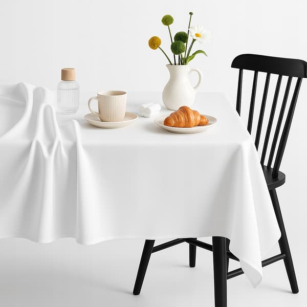 Universal fläckbeständig bordsduk enfärgad matt vit 140 x 240 cm