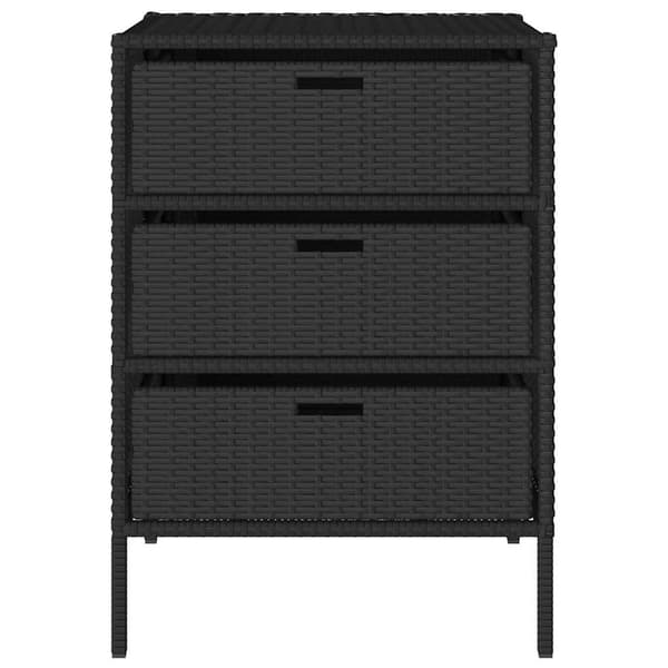 vidaXL haveskab, sort, 55x59x80 cm, polyrattan