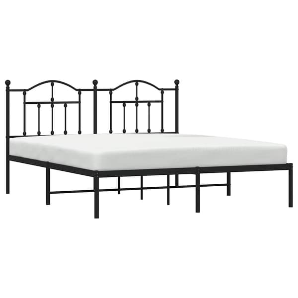 vidaXL metalsengestel med hovedgærde sort 183x213 cm
