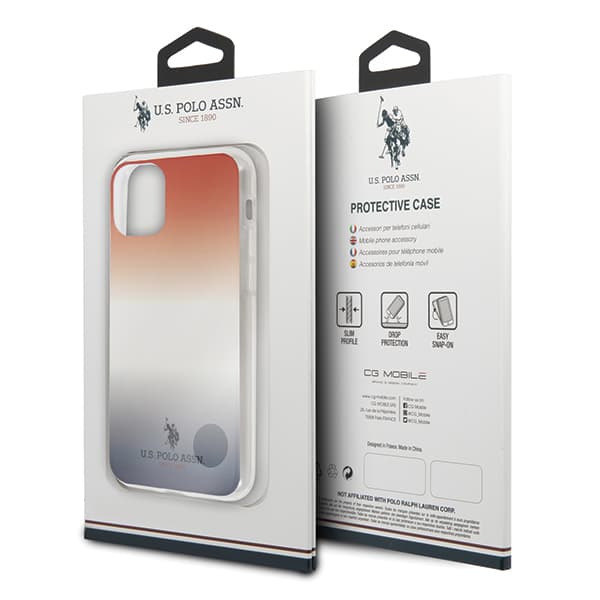 US Polo Gradient Pattern Collection iPhone 11 cover i rødt og blåt