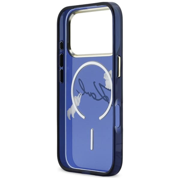 Karl Lagerfeld IML Choupettes KarlScript Logo MagSafe-etui til iPhone 17 Pro Max, blå