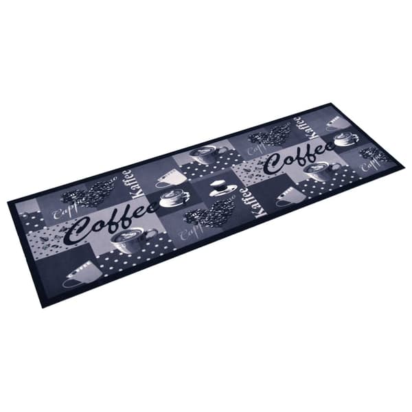 vidaXL køkkenmåtte kaffe blå 45x150 cm