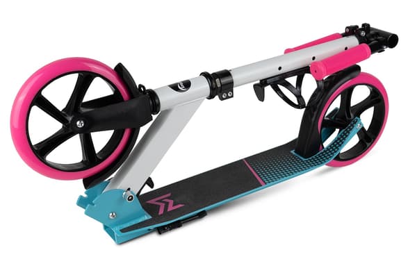 Stor hopfällbar stadsscooter + rem + flaskhållare